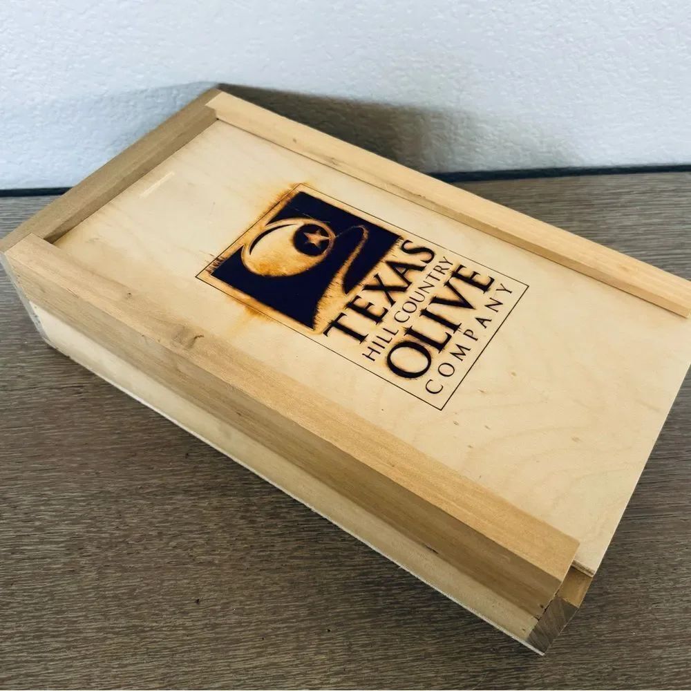 Texas Hill Country Olive Company Wooden Storage Box